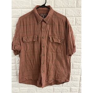 DULUTH‎ TRADING CO MENS BUTTON DOWN SHIRT SIZE LARGE SHORT SLEEVE WESTERN COWBOY